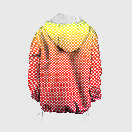 Детская куртка Жёлто-красный градиент в мелкий горошек / 3D-Белый – фото 2