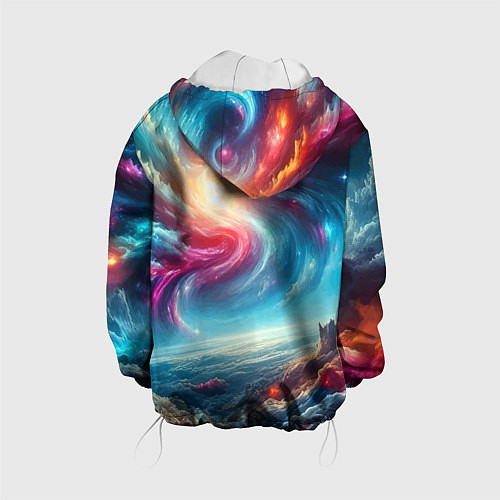 Детская куртка Fantastic neon space landscape - ai art fantasy / 3D-Белый – фото 2