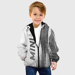 Куртка с капюшоном детская Mini - white gradient по-вертикали, цвет: 3D-черный — фото 2