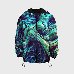 Детская куртка Мерцающие зеленый потеки краски