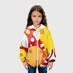 Куртка с капюшоном детская Теплая африканская абстракция, цвет: 3D-белый — фото 2