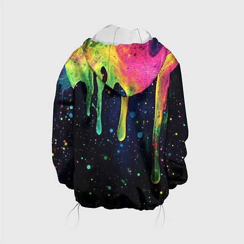 Детская куртка Разноцветные потеки краски / 3D-Белый – фото 2