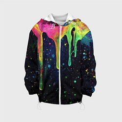 Детская куртка Разноцветные потеки краски