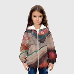 Куртка с капюшоном детская Абстракция из бумаги и краски, цвет: 3D-белый — фото 2