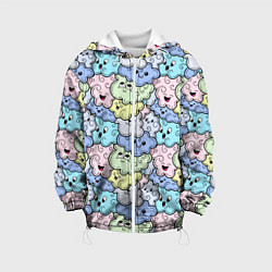 Куртка с капюшоном детская Милые облачка мультяшные, цвет: 3D-белый
