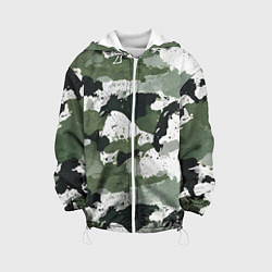 Детская куртка Зеленый фактурный камуфляж