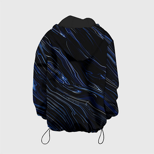 Детская куртка Чёрно-синий абстракция линии / 3D-Черный – фото 2