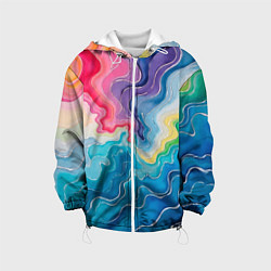 Детская куртка Абстрактные волны в мраморном стиле