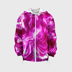 Куртка с капюшоном детская Завихрения - оттенки розового и белого, цвет: 3D-белый