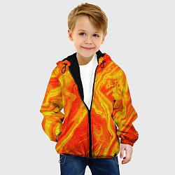 Куртка с капюшоном детская Огненный жёлто-красный, цвет: 3D-черный — фото 2