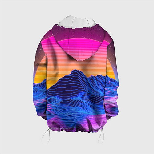 Детская куртка Неоновый закат / 3D-Белый – фото 2