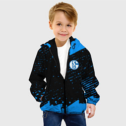 Куртка с капюшоном детская Schalke 04 fc blue color, цвет: 3D-черный — фото 2
