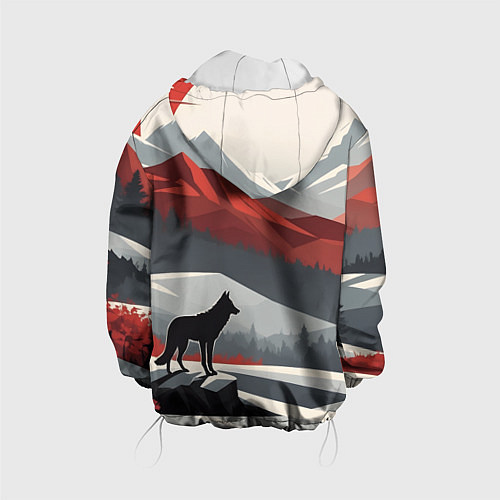 Детская куртка Лиса и красные горы / 3D-Белый – фото 2