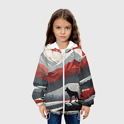 Куртка с капюшоном детская Лиса и красные горы, цвет: 3D-белый — фото 2