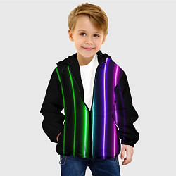 Куртка с капюшоном детская Neon lines, цвет: 3D-черный — фото 2