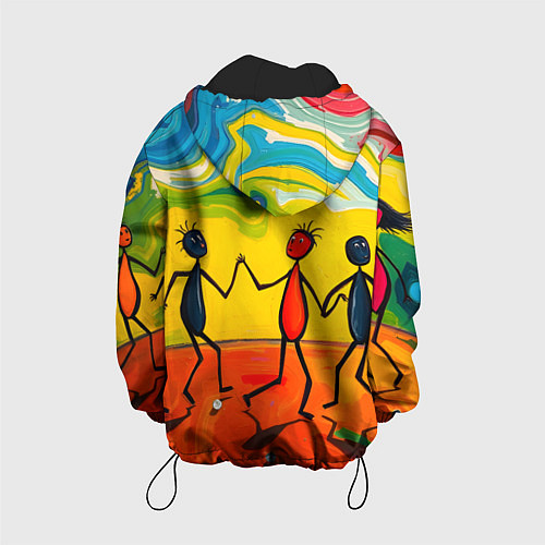 Детская куртка Дружба человечков / 3D-Черный – фото 2