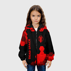 Куртка с капюшоном детская Dead Space - red gradient вертикально, цвет: 3D-черный — фото 2