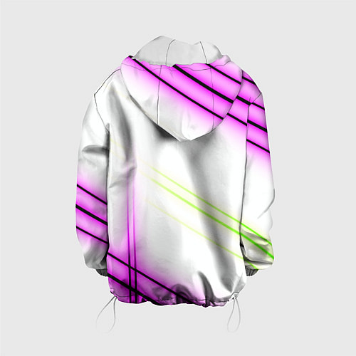 Детская куртка Green white pink line / 3D-Белый – фото 2