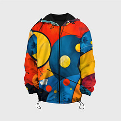 Куртка с капюшоном детская Динамичный красочный паттерн, цвет: 3D-черный