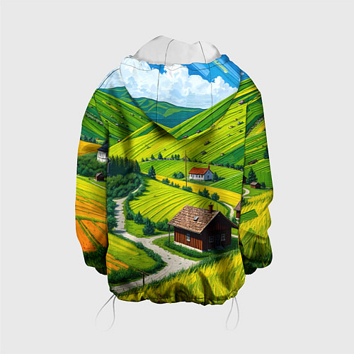 Детская куртка Русская душа и поле / 3D-Белый – фото 2