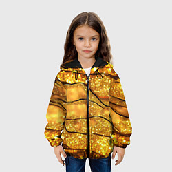Куртка с капюшоном детская Золотая текстура с блестками, цвет: 3D-черный — фото 2