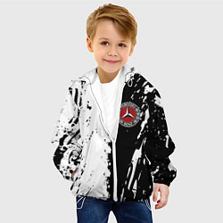 Куртка с капюшоном детская Mercedes краски текстура, цвет: 3D-белый — фото 2