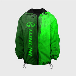 Куртка с капюшоном детская Infiniti - green gradient по-вертикали, цвет: 3D-черный