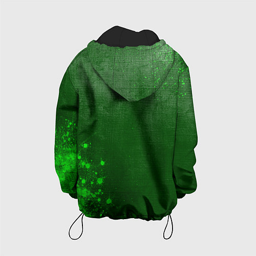 Детская куртка Suzuki - green gradient вертикально / 3D-Черный – фото 2