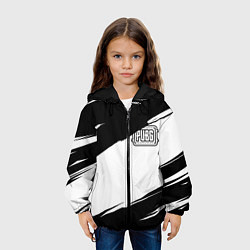 Куртка с капюшоном детская PUBG черно белые краски, цвет: 3D-черный — фото 2