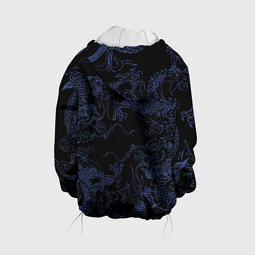 Детская куртка Синий дракон на черном / 3D-Белый – фото 2