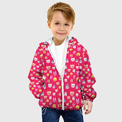 Куртка с капюшоном детская Skzoo pattern pink, цвет: 3D-белый — фото 2