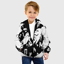 Куртка с капюшоном детская Doom символы краски, цвет: 3D-черный — фото 2