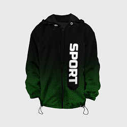 Детская куртка Sport чёрно-зелёный текстурный