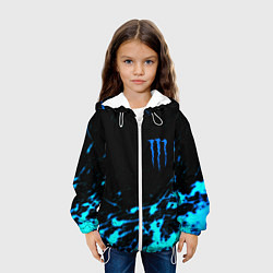 Куртка с капюшоном детская Monster energy голубые краски, цвет: 3D-белый — фото 2