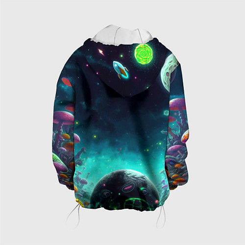 Детская куртка Рик и Морти на планете сказочных грибов / 3D-Белый – фото 2
