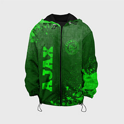 Куртка с капюшоном детская Ajax - green gradient вертикально, цвет: 3D-черный