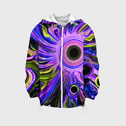 Детская куртка Абстрактный неоновый космос - чёрная дыра