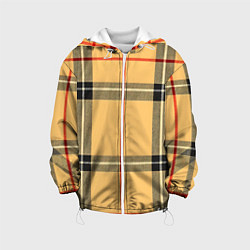 Куртка с капюшоном детская Классическая клеточка, цвет: 3D-белый