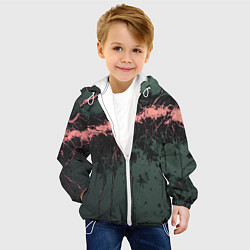 Куртка с капюшоном детская Гранж потертая текстура, цвет: 3D-белый — фото 2
