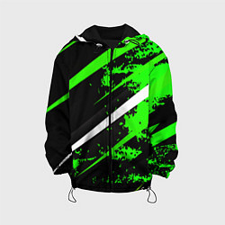 Куртка с капюшоном детская Color black and green, цвет: 3D-черный