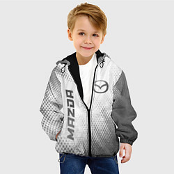 Куртка с капюшоном детская Mazda - white gradient вертикально, цвет: 3D-черный — фото 2