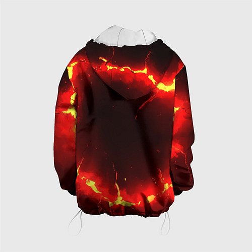 Детская куртка Красный круг из огня текстура / 3D-Белый – фото 2