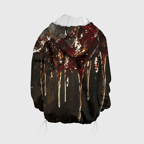 Детская куртка Стекающий мед - текстура / 3D-Белый – фото 2