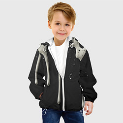 Куртка с капюшоном детская Белая слизь текстура, цвет: 3D-белый — фото 2