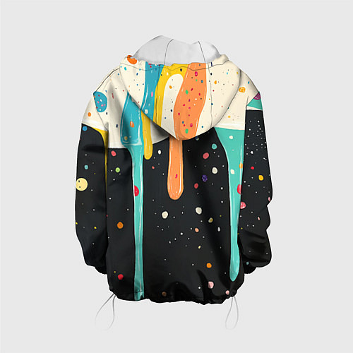 Детская куртка Разноцветные капли текстура / 3D-Белый – фото 2