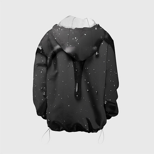 Детская куртка Черная текстура - хром / 3D-Белый – фото 2