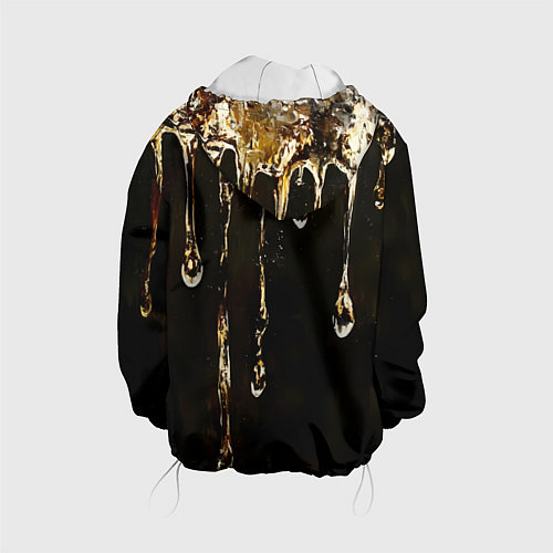 Детская куртка Мед на коричневой текстуре / 3D-Белый – фото 2