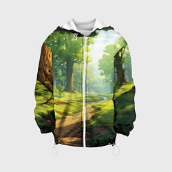 Куртка с капюшоном детская Fabulous forest, цвет: 3D-белый