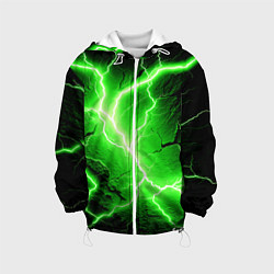 Куртка с капюшоном детская Color green black, цвет: 3D-белый