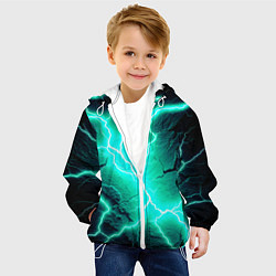 Куртка с капюшоном детская Color light blue black, цвет: 3D-белый — фото 2
